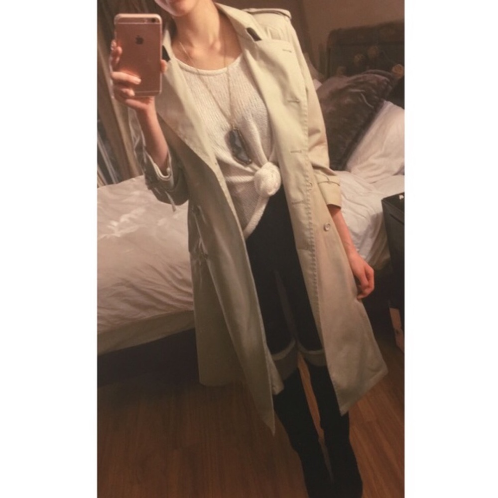London Fog Double Breasted Long Trench Coat